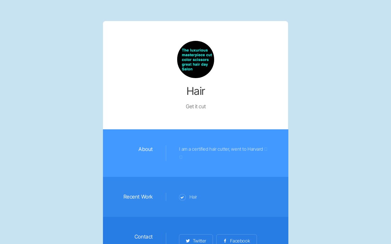 Carrd profile picture for @haircuts